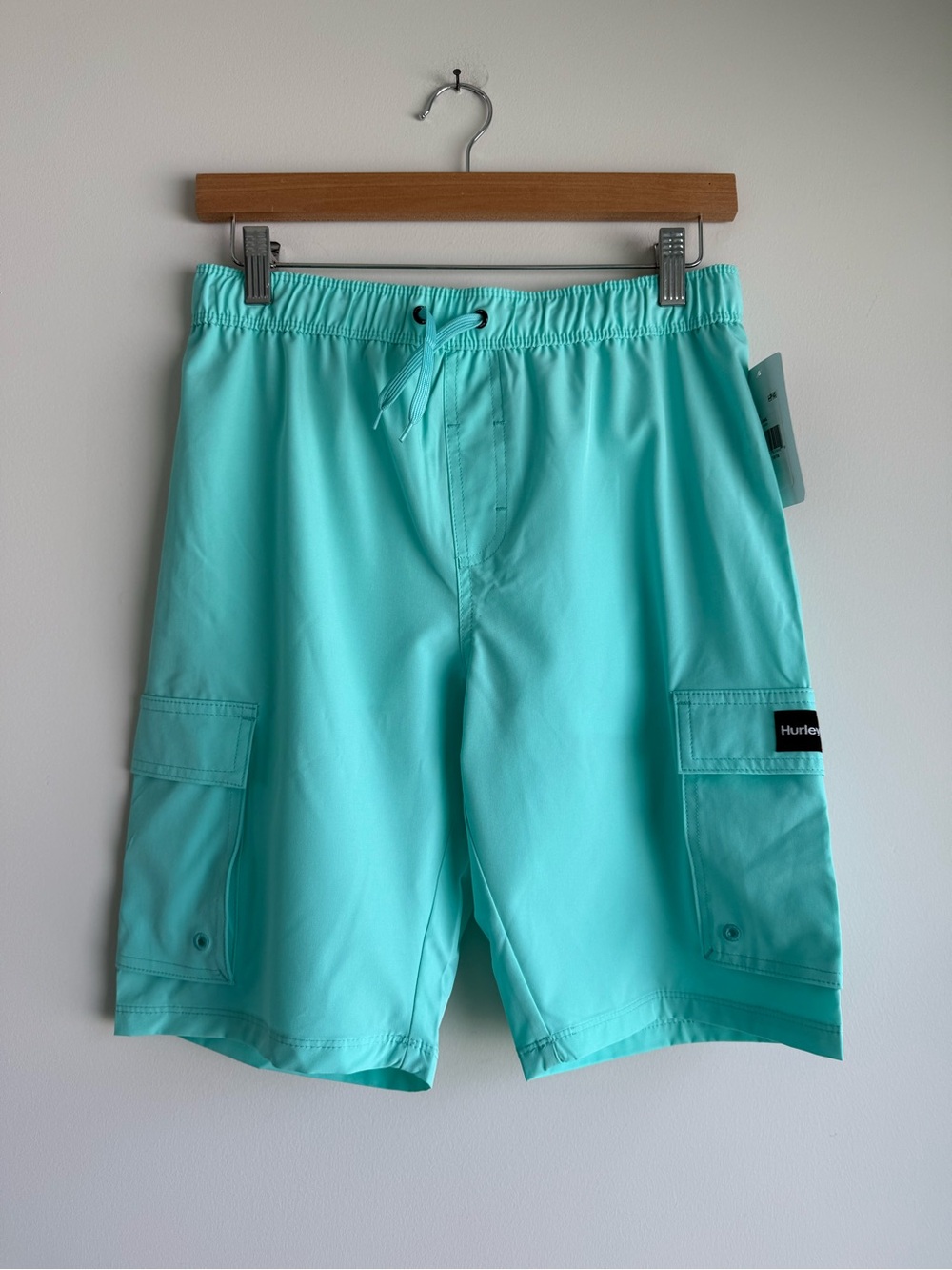 NWT Hurley Boys XL 14/16 Aqua Cargo Swim Trunks Board Shorts
